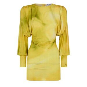 THE ATTICO QUINN MINI DRESS IN PALE YELLOW